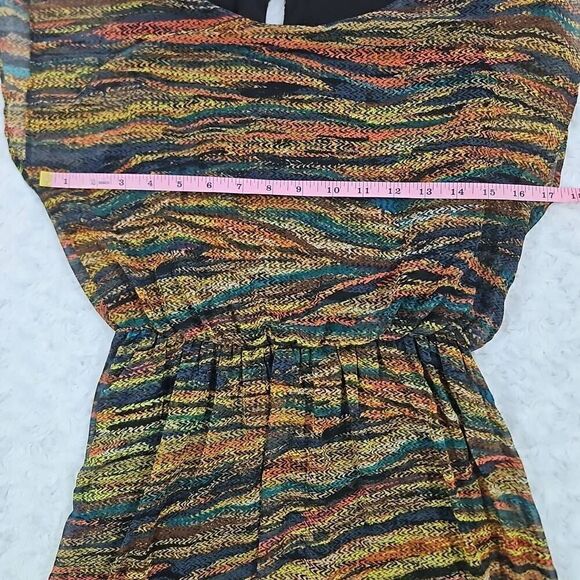 Lush Multicolor Flowy Maxi Dress Womens Medium Hippie Festival Boho Brush Stroke - Picture 5 of 9